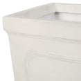 thumbnail image 4 of Greg Outdoor Medium Cast Stone Tapered Planter, Antique White, 4 of 7