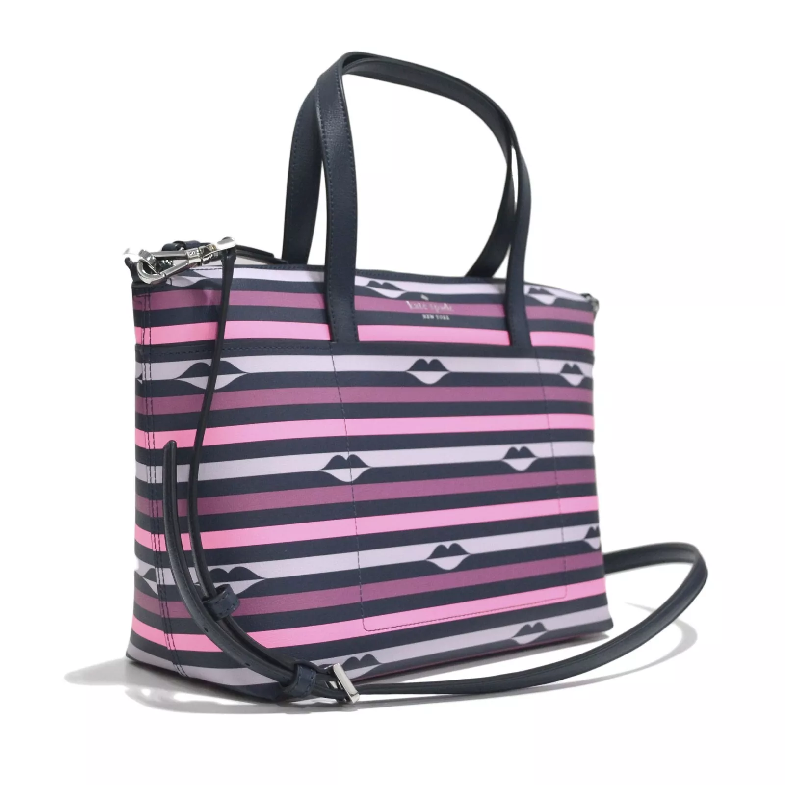 Kate Spade New York Purse Patrice Satchel (Pink Stripe Multi)