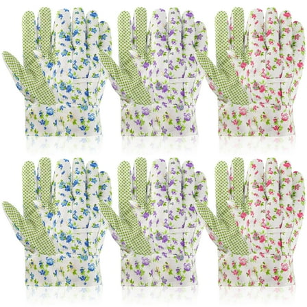 topjuju 6 Pairs Garden Gloves for Women, Soft Breathable Yard Work Glove, Floral Gardening Gloves Women Working Yard Gloves for Yard Cleaning, Fishing, Gardening, Weeding, Planting, Watering