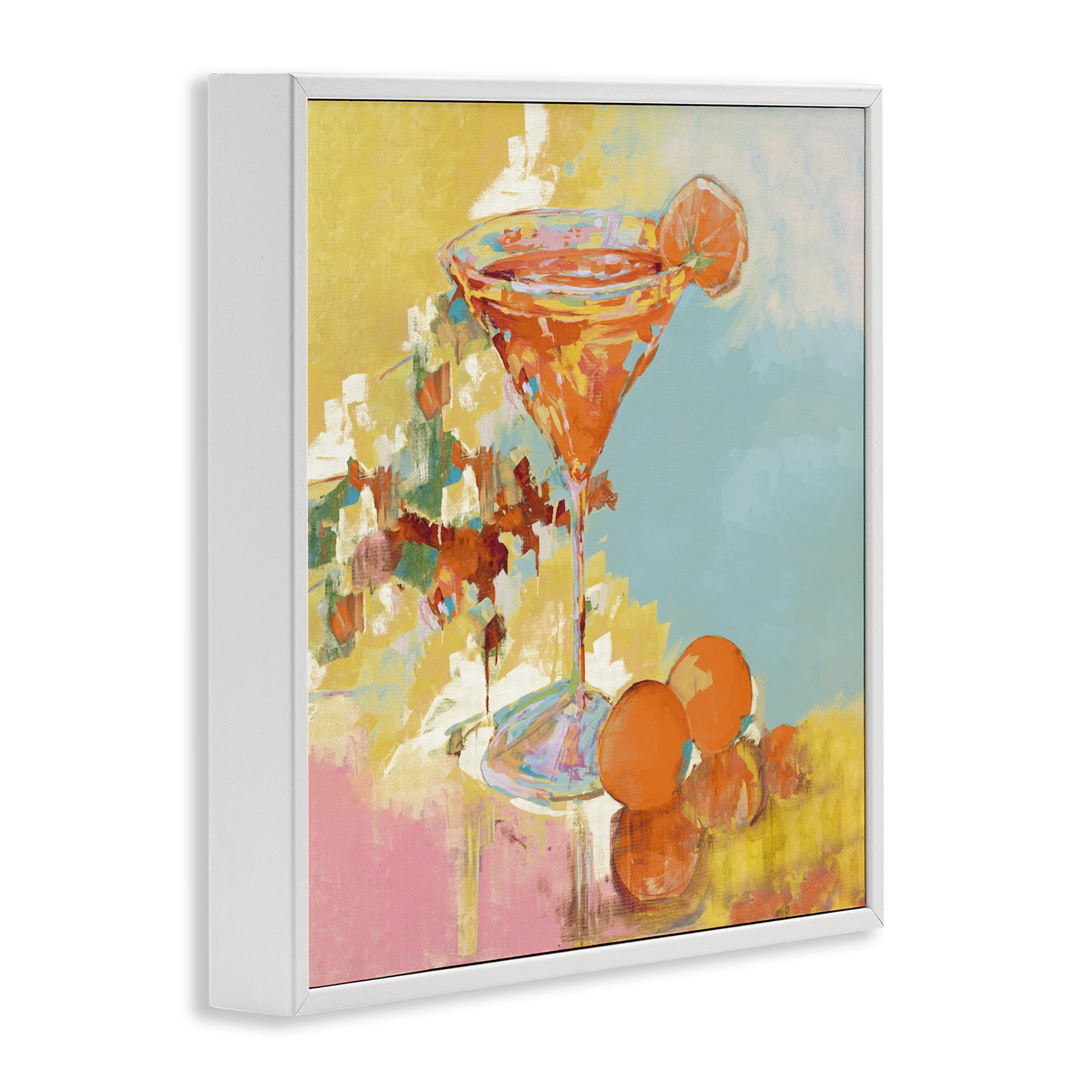 Stupell Industries Summer Citrus Martini White Framed Giclee Art, design by Jane Slivka