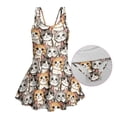 thumbnail image 6 of COEQINE Swim Dress for Girls, One Piece Swimsuit Scoop U-Neckline Wide Straps Swimwear Attached Skirt, Playful Bathing Suit for 6-7 Year Olds, Easy Care, Lovely Cat Print, 6 of 8