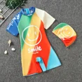 thumbnail image 3 of Traje de baño de verano nuevo para niños, de una pieza, con diseño de dibujos animados, estilo capuchino, para niños medianos y pequeños, 3 of 4