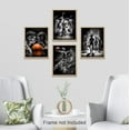 thumbnail image 3 of PixonSign Frameless Wall Art, Black & White Basketball Star Posters, Set of 4 Boy's Bedroom Illustration Wall Decor, Adhesive Canvas Prints, Multicolor Contemporary Wall Décor - 8"x10", 3 of 5