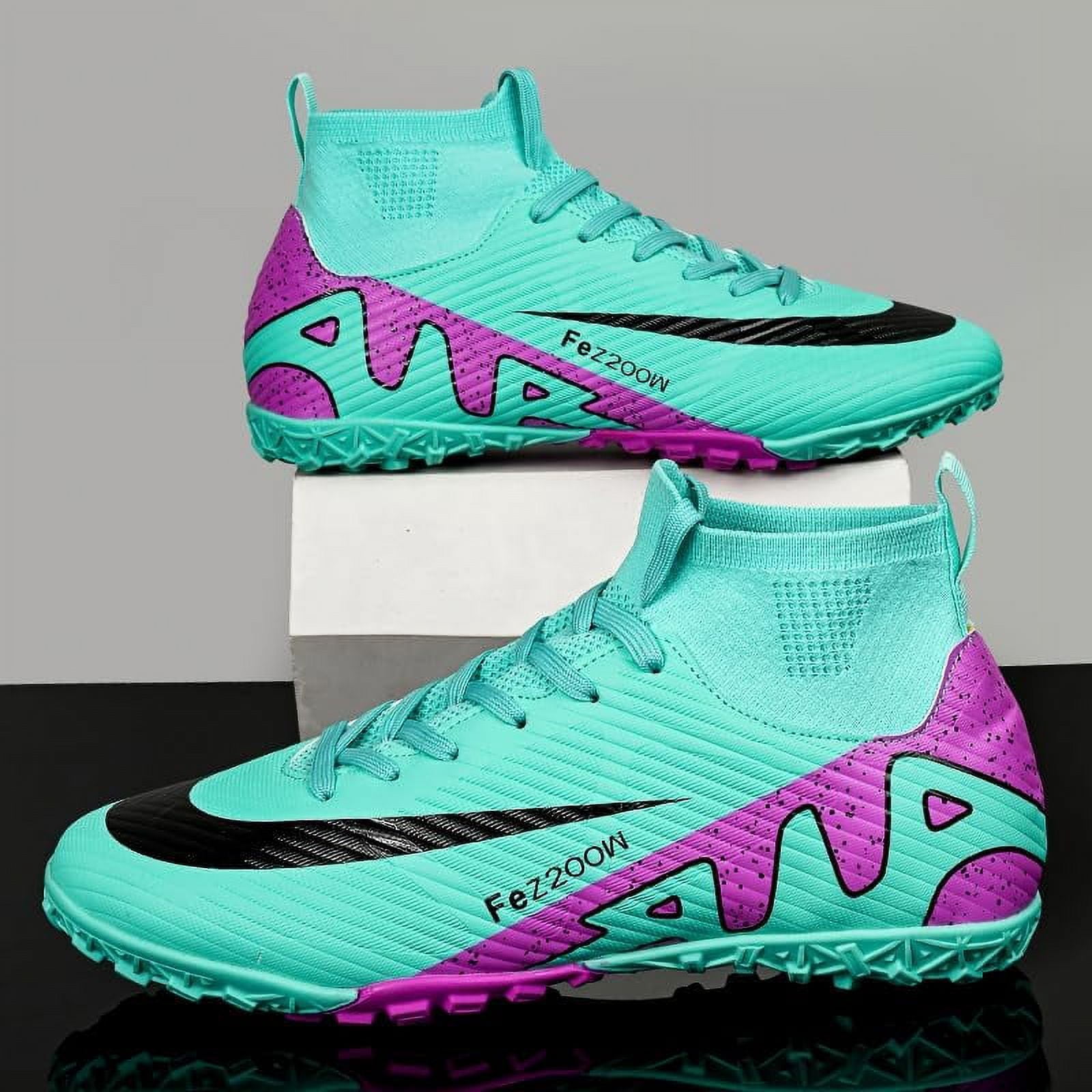 Indoor Futsal Turf Youth Soccer Cleats Boys TF High-Top Football Boots for Training Durable and Comfortable Children's Soccer Cleats