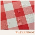 thumbnail image 3 of Red and White Gingham Tablecloth, Waterproof Outdoor Picnic Table Cover for Summer BBQ, Farmhouse Kitchen, Patio Dining, Reusable Machine Washable Checkered Table Cloth, W60 x L60 in, 3 of 8