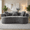 Grey, variant on Crescent-Shaped Sofa, Modern Low-Back Sofa with Deep Cushions, Self-Inflating Foam 2-Seater, No Assembly Required, Chenille Fabric,White
