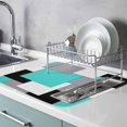 thumbnail image 2 of Dish Drying Mat for Kitchen Countertop, Abstract Geometric Absorbent Dish Mat Reversible Quick Dry Non Slip Draining Mat Kitchen Drying Pad for Dishes, Utensils 18x24 Inch Mid Century Aqua Nordic, 2 of 9