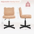 thumbnail image 6 of Carolayne 13.8-18.9'' Adjustable Vanity Chair, 360° Swivel Upholstered Ottoman Stool for Makeup Room Living Room, Light Camel, 6 of 11