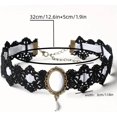 thumbnail image 2 of Black Lace Gothic Collar Vampire Collar Pendant Chain Rhinestone Punk Halloween Costume Jewelry, 2 of 3