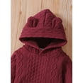 thumbnail image 4 of NZRVAWS Infant Baby Boys Pants Set Long Sleeve Woolen Fabric Hoodie Top and Solid Color Pants 12-18 Months, 4 of 7