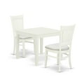 thumbnail image 4 of East West Furniture OXVA3-LWH-C 3-Pc Wood Dinette Set2 Dining Room Chairs with Slatted Back and a Linen Fabric Seat and Rectangular Table with Rectangular Top and 4 Legs- Linen White Finish, 4 of 6