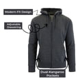 thumbnail image 3 of GBH 3-Pack Men's Fleece-Lined Regular Fit Zip Hoodie Sweatshirt (M-2XL), 3 of 5