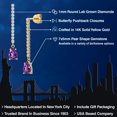 thumbnail image 2 of 14K Yellow Gold Purple Amethyst and White Lab Grown Diamond Long Liner Dangle Earrings for Women | 1.64 Cttw | Gemstone February Birthstone | Pear Shape 7X5MM | White Gold Chain Drop Earrings, 2 of 6