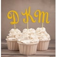 thumbnail image 1 of Darling Souvenir Custom Initials Wedding Cupcake Toppers Personalized Party Dessert Decorations - Pack Of 20, 1 of 3