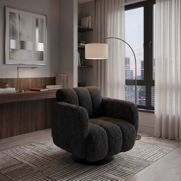 Sillón M&E MUEBLES Cloud Negro Giratorio