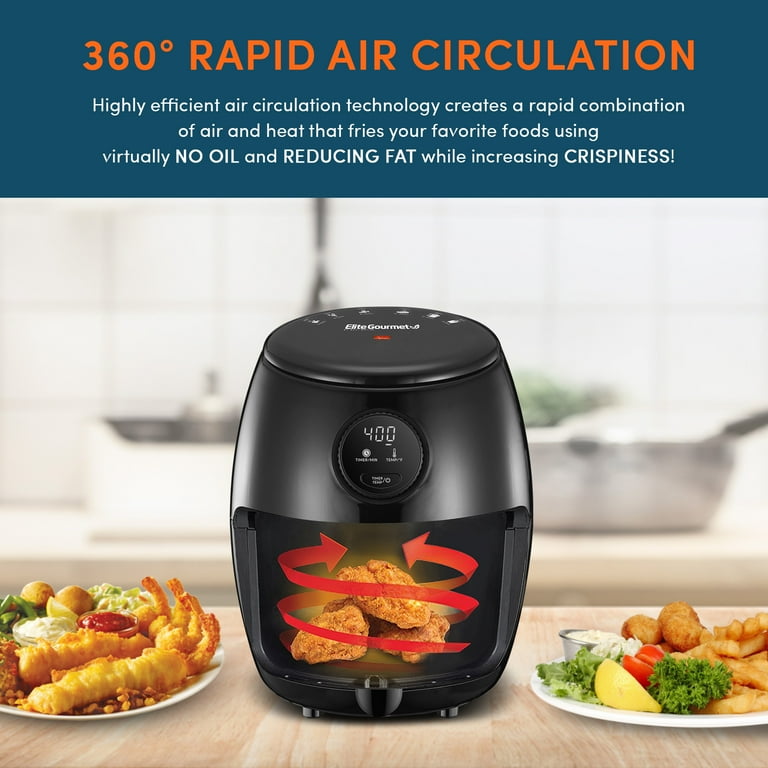 Air Fryer - 2.3-Quart Electric Fryer by Classic Cuisine (Black)