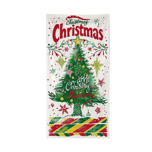 Decoración Navideña para Puerta Regalo de Papá Noel Xihbxyly