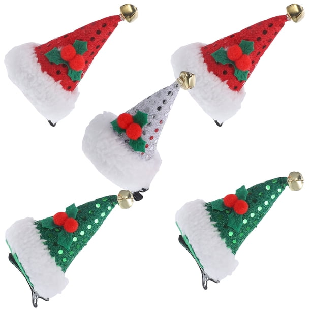 ADDHAT 5Ud Clips De Con Gorro Multicolor Y Lentejuelas Para Un Toque Festivo En Fiestas