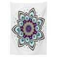 thumbnail image 3 of Ambesonne Nature Tablecloth Rectangular Table Cover, Boho Blooming Flower, 60"x90", Purple Brown and Teal, 3 of 4