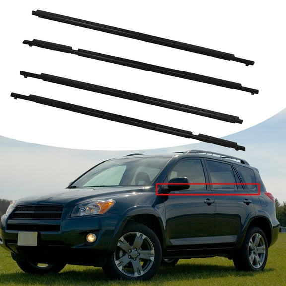 Genrics 4 x Door Auto Window Trim Moulding Belt Weatherstrip Seal Belt Replacement for Toyota RAV4 2009-2012