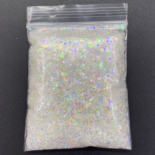 20 g/bolsa láser hexágono holográfico brillo grueso puntas de uñas polvo de brillo copos de sirena brillo resina cristal barro Tan Jianjun unisex