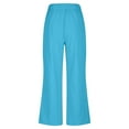 thumbnail image 6 of Two Piece Outfits for Women Fall Cotton Linen Set Summer Shirt Pants Set Casual Wide Leg Pants 2XL, 6 of 7