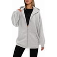 thumbnail image 4 of ONLYSHE Women's Zip Up Hoodies Oversized Fleece Long Sleeve Sweatshirts Casual Fall Jacket Coat with Pocket(S-3XL), 4 of 6