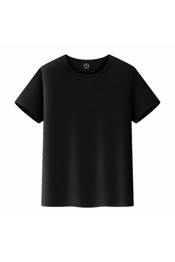 Boys Graphic Tees Solid Print Crew Neck Short Sleeve Breathable Mesh Base Layer Tops for Everyday Wear Boys' Tops Tees Shirts Black 4 Years-5 Years