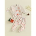 thumbnail image 3 of Wassery Baby Boys Christmas Outfits Clothes 3M 6M 12M 18M 24M Toddler Boys Girl Long Sleeve Christmas Star Print Sweatshirt Candy Cane Pants Newborn Boys 2Pcs Christmas Themed Clothing, 3 of 9