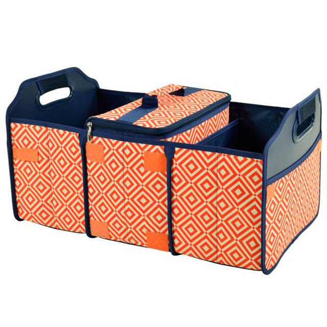 Picnic At Ascot 8014-DO Trunk Organizer & Cooler Set - Diamond Orange