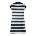 thumbnail image 6 of Lovskoo Striped Summer Dresses for Women 2024 Crewneck Cap Sleeve Color Block Casual Tshirt Dress with Pockets Navy, 6 of 8