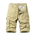 thumbnail image 2 of Lenago Plus Size Mens Cargo Pants Fashion Men's Pocket Zipper Buttons Solid Leisure Time Tooling Short Pants Slim-Fit Stretch Cargo Pants on Clearance, 2 of 4