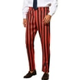 thumbnail image 4 of INSPIRE CHIC Striped Dress Pants for Men's Big & Tall Flat Front Business Trousers 34 Red Black, 4 of 4