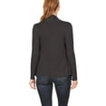 thumbnail image 3 of Moa Collection Women's Long Sleeve Draped Neck Open Front Waist Length Solid Cardigan, 3 of 4