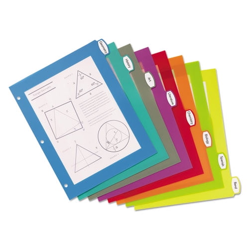 Big Tab Ultralast Plastic Dividers, 8-Tab, 11 x 8.5, Assorted, 1 Set