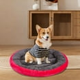 thumbnail image 3 of Taotanxi Round Donut Cat and Dog Cushion Bed, 17in Pet Bed for Small or Medium Dogs, Anti-Slip & Water-Resistant Bottom, Soft Durable Fabric Pet Beds, Washable Calming Cat Bed Red, 3 of 6