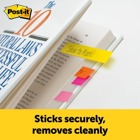 Post-it® Page Markers, Assorted Colors , .5 in. x 1.875 in., 100 Sheets/Pad, 5 Pads/Pack