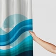 thumbnail image 3 of Orinice  Blue Ombre Shower Curtain Set, Abstract Ocean Shower Curtain, Light Blue Striped Standard Shower Curtain for Modern Bathroom Decor, Aqua Beach Waves Fabric Shower Curtain,  60x72, 3 of 7