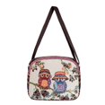 thumbnail image 2 of Bolso bandolera de lona con bordado de doble cara, bonito bolso de hombro con búho y elefante bordado para mujer, 2 of 3