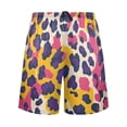 thumbnail image 2 of Men's Pajama Shorts Bottoms with Pockets Soft Lightweight Lounge Sleep Wear Pink Yellow Leopard, 2 of 6