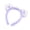 Purple, variant on Hair Hoop Toothed Anti-Slip Plush Headband with Bear Ears Decor Fluffy Elastic Face Washing Makeup Hairband