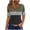 Olive Green, variant on Zwiiyzr Womens T-Shirts Women's Independence Day Printed Blouses Short Sleeved V-Neck Button Up Fashionable(Brown,L)