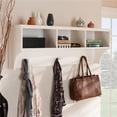 thumbnail image 1 of Baxton Studio SR1801510-White Maya Modern Transitional Wood Entryway Wall Mounted Coat Rack with Shelves, White, 1 of 1