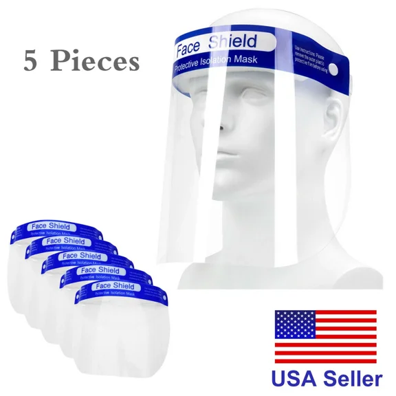 5 Safety Full Face Shield Reusable Protection Cover Face Eye Helmet