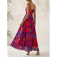thumbnail image 3 of Vestido largo BTFBM floral azul marino y rojo, 3 of 8