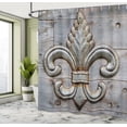thumbnail image 5 of Ambesonne Fleur De Lis Shower Curtain, Sign Wood, 69"Wx75"L, Grey Brown, 5 of 5