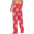 thumbnail image 6 of Red Christmas Snowflake Ghost Pajama Pants Men's Lounge Pants Light with Drawstring and Pockets, 6 of 7