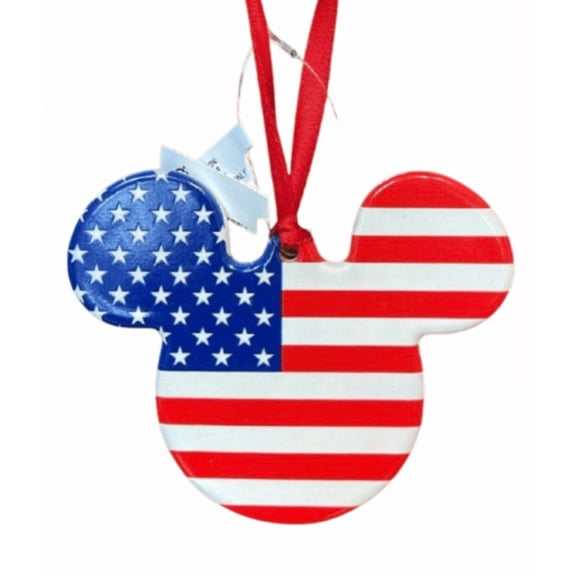 Disney Parks Epcot World American USA Mickey Icon Disc Ornament New With Tag