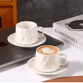 thumbnail image 4 of 3.4OZ Coffee Cups and Saucers 6-Piece Set, 100ml Espresso Cup Ceramic Tableware Set, Suitable for Coffee and Tea Serving in Restaurants and Home Use, Beige, 4 of 7