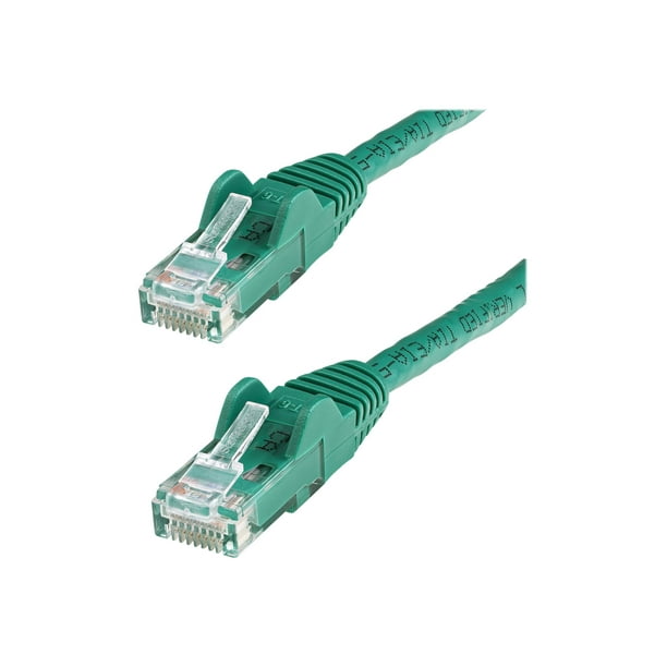 StarTech.com RJ-45 CAT6 Ethernet Fluke TIA CAT 6 UTP Câble de 7 Pieds, Câble de Raccordement Sans Connecteur 10 Gigabit RJ45 650MHz 100W PoE, Câble Réseau 10 GbE avec Soulagement de la Déformation, Vert, Testé / Câblage Est Certifié UL / - Catégorie 6 - 24AWG (N6PATCH7GN) - Câble de Raccordement - (M) à RJ-45 (M)